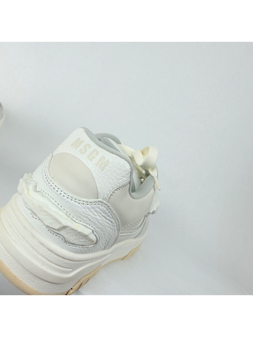 🍨 MSGM Panelled Low Top Sneakers White Grey Men's EU 42 US 9 With Box Dust Bag - Picture 6 of 16